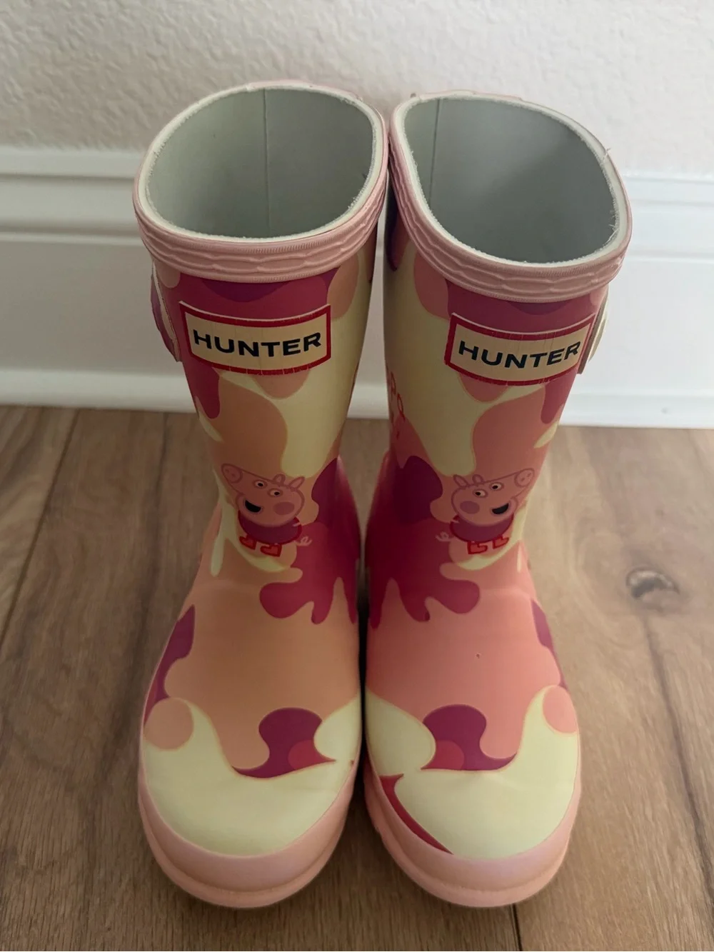 Hunter Girls Peppa Pig Muddy Puddles Rain Boots Pink Size US 11